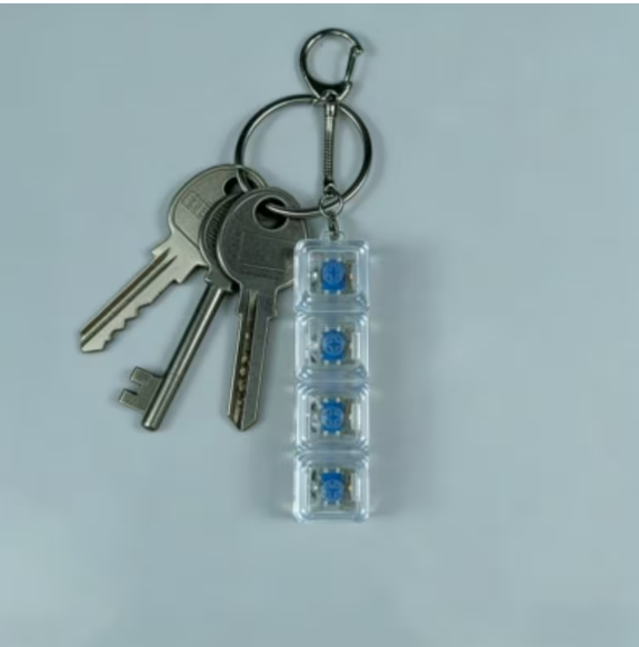 2)🔑 BIAŁY Breloczek LED RGB 4w1 – Mini Klawiatura