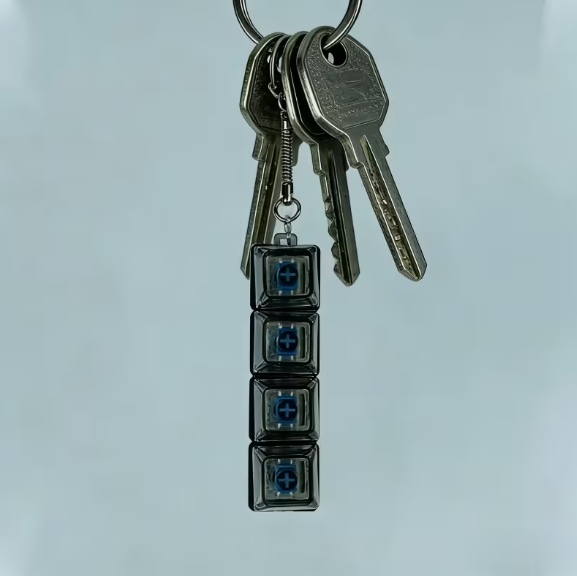 3)🔑 CZARNY Breloczek LED RGB 4w1 – Mini Klawiatura